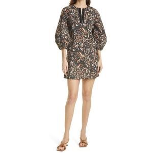 TED BAKER LONDON • Holiiy Animal Mix Print Balloon Sleeve Stretch Cotton Dress